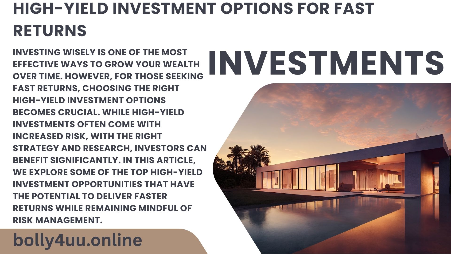 High-Yield Investment Options for Fast Returns